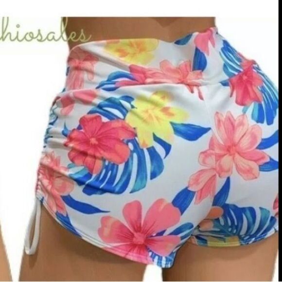 Victoria’s Secret Pink Swim Gym to Swim Ruched Sides Shortie Bikini Bottom - Picture 1 of 8